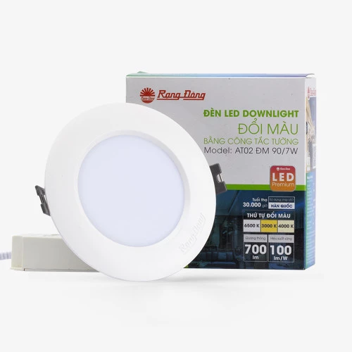 Đèn LED Downlight Âm Trần Đổi Màu 90/7W AT02