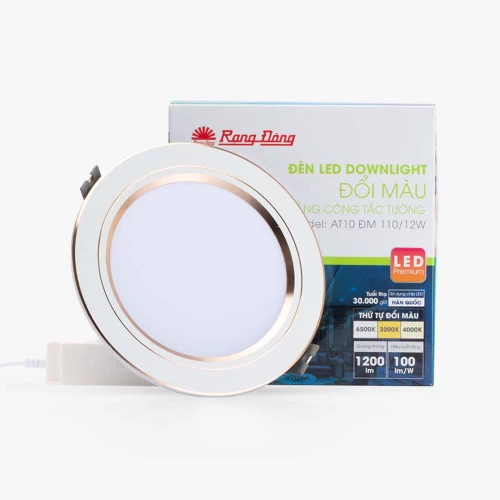 Đèn LED Downlight Âm Trần Đổi Màu 110/12W AT10 ĐM