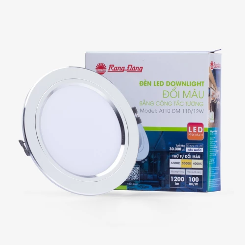 Đèn LED Downlight Âm Trần Đổi Màu 110/12W AT10 ĐM