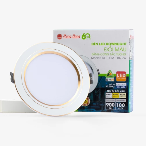 Đèn LED Downlight Âm Trần Đổi Màu 110/9W AT10 ĐM