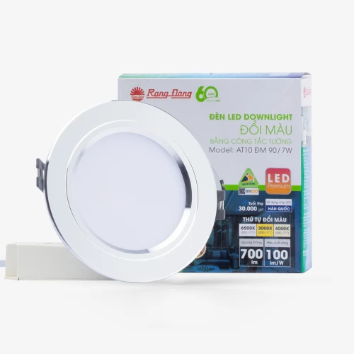 Đèn LED Downlight Âm Trần Đổi Màu 90/7W AT10 ĐM