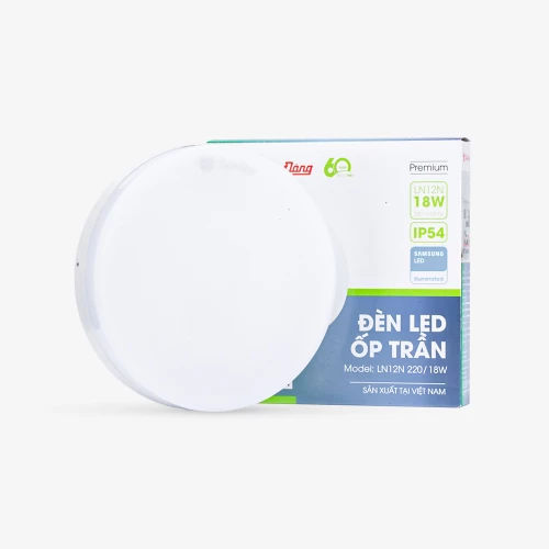 Đèn LED Ốp Trần Tròn Đế Nhựa 220/18W LN12N