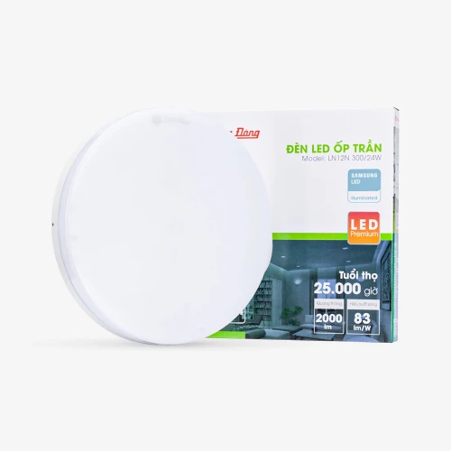 Đèn LED Ốp Trần Tròn Đế Nhựa 300/24W LN12N